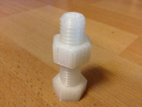 16mm screw nut parts threaded bolt 3d print model - Mito3D