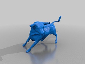 bull lowpoly-3k Skulpturen 3d print model - Mito3D