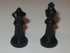 chess king queen figures 3d print model - Mito3D