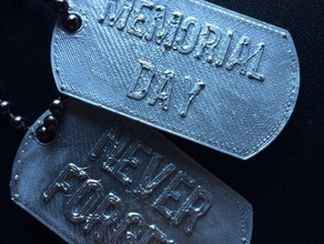 o dia do memorial de dog tags moedas emblemas 3d print model - Mito3D