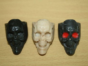 skull head ring rings free 3d print model - Mito3D