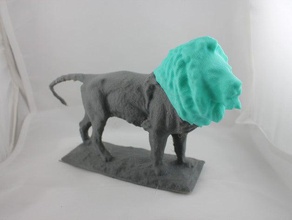 aic lion vis filetée tête sculptures 123d catch institut d'art de chicago boulon connecteur la fixation hack l'écrou numérisation tinkercad utile 3d print model - Mito3D