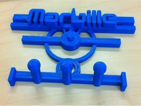 Wand Schlüsselhalter marville Zeichen logos 3d print model - Mito3D