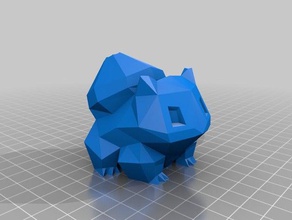 low-poly bulbasaur sostenedor de la pluma juguete juego accesorios nintendo pokemon 3d print model - Mito3D
