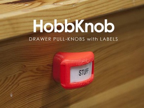hobbknob organization drawer pull erikjdurwoodii label 3d print model - Mito3D