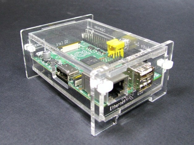 snap together raspberry pi enclosure computer acrylic box holder lasercut laser cutter case 3D print model - Mito3D