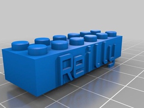 il mio personalizzato lego block necklacekeychain reilly costruzione giocattoli 3d print model - Mito3D