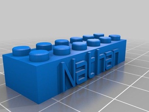 özelleştirilmiş lego blok necklacekeychain nathan benim inşaat oyuncaklar 3d print model - Mito3D