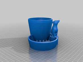 rezervuar pot ayı açık bahçe çiçek hediye büyümek madarakis ofis bitki pott 3d print model - Mito3D