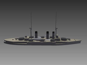 ijn aki 1911 vehículos el buque de guerra cruiser japane senkan 3d print model - Mito3D