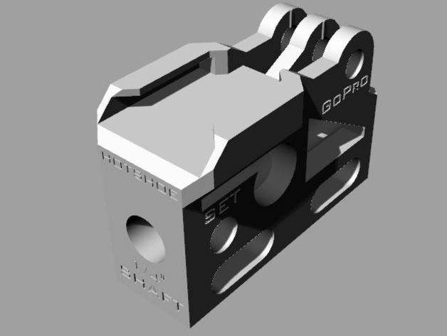 gopro guarda-chuva de sapata montagem em tripé câmera câmeras adaptador câmara suporte do equipamento canon personalizado diy dslr da o flash a hero 3 multi multi-part multi-ferramenta fotografia flange universal 3D print model - Mito3D
