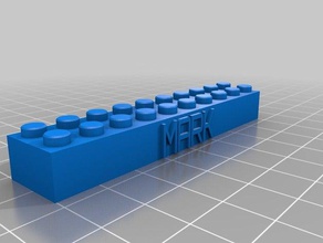 mark- lego block necklacekeychain construction toys customized 3d print model - Mito3D