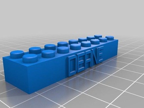 deane - lego bloco necklacekeychain construção brinquedos personalizado 3d print model - Mito3D