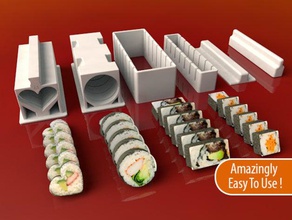 sushi maker conjunto a cozinha jantar alimentos molde prima 3d print model - Mito3D