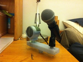 dual-Mikrofon-Ständer-adapter shure 520dx green bullet sm58 Musik mic Mikrofon 3d print model - Mito3D