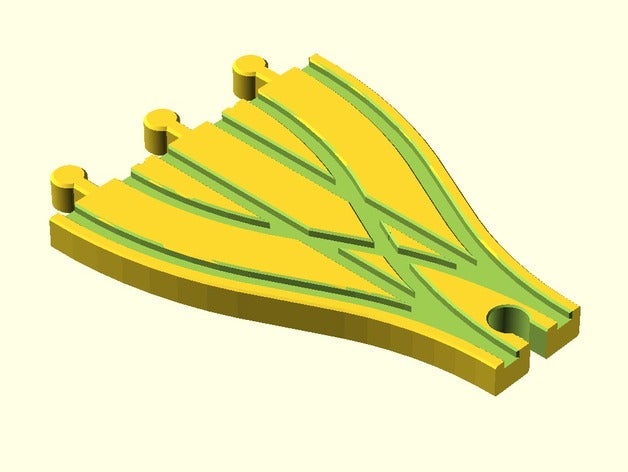 Spielzeug Holz Bahn spielzeug holzeisenbahn schienen weiche gerade links mitte rechts 3er brio thomas ikea ebay kompatibel mechanisch ist 3D print model - Mito3D