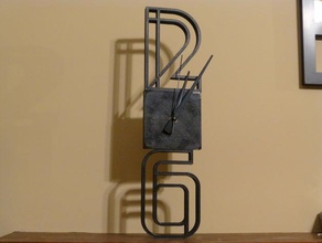 typografische Uhr Dekor 3d Kunst Florenz Geschenk home Haushalt Küche zahlen parametric Raum supportless Zeit 3d print model - Mito3D