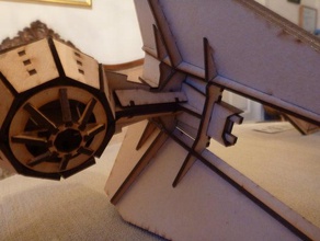 laser cut tie interceptor vehicles lasercut science fiction space spaceship ship model star wars fighter toys 3d print model - Mito3D