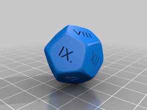 Würfel-Dodekaeder mit 12 Flächen konfrontiert brick digit Ziffern Spiel 3d print model - Mito3D