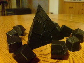 face-centered cubic voroni tetrahedron puzzles education geometry george hart voronoi 3d print model - Mito3D
