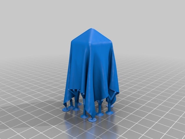 ghosty icosphere aka invisible d20 math art cloth fabric simulation 3D print model - Mito3D