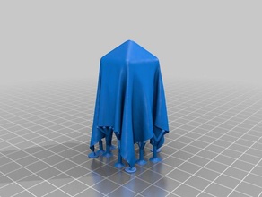 ghosty icosphere aka unsichtbar d20 math Kunst Tuch Stoff simulation 3d print model - Mito3D