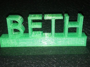 bethnameplate office 3d print model - Mito3D