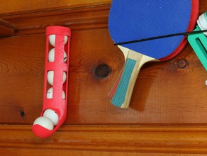 paramétrico bola de ping pong titular esporte ao ar livre 3d recipiente eggbot do agregado familiar lulzbot openscad pla supportless tabela tenis tênis mesa úteis montagem na parede 3d print model - Mito3D