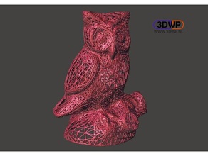 búho de la estatua escaneo 3d voronoi estilo exploraciones las réplicas animal makerbotdigitizer meshmixer escultura 3d print model - Mito3D