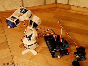 micro robot arm 9g servo see video robotics 3d arduino printbot robotarm robotic 3d print model - Mito3D