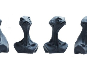 shroomhead creatures alien bust character 3d print model - Mito3D