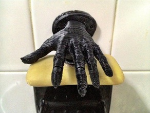 magic hand levitating soap hanger bathroom coney island fredini dish 3d print model - Mito3D