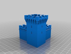 castelo medieval construção brinquedos tiro com arco a torre do oficina de jogos portão minecraft espada tampo mesa parede wargame 3d print model - Mito3D