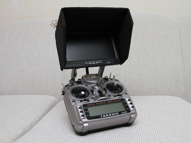 fpv lcd-Halter rc Fahrzeuge 9x frsky taranis lcd-monitor monitor-Halterung quadcopter turnigy 3D print model - Mito3D