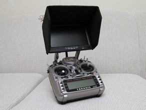 fpv lcd holder rc vehicles 9x frsky taranis monitor mount quadcopter turnigy 3d print model - Mito3D