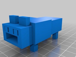 minecraft wolf usb-Gehäuse 3d drucken Tiere 3d print model - Mito3D