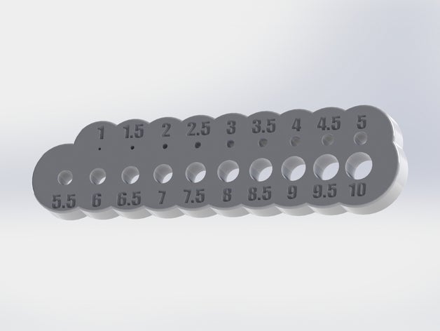 Metrische Bohrständer 1-10mm tool Inhaber - Boxen drill bit index 3D print model - Mito3D