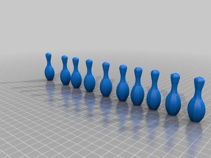 mini bowling games fun marble pins 3D print model - Mito3D