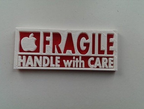fragile stamp apple logo coins badges ipad keychain macbook 3d print model - Mito3D