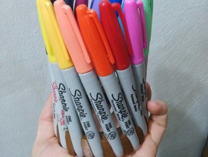 16 canetas sharpie stand v12 organização personalizado 3d print model - Mito3D