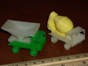 truck swappable bed attachments mechanical toys 3d cement mixer dump model pla tinkercad 3d print model - Mito3D