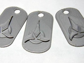 klingon étiquettes de chien 2 porte-clés bijoux étoiles symbole trek 3d print model - Mito3D