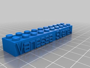 vanessa bloque lego necklacekeychain de la construcción los juguetes personalizado 3d print model - Mito3D