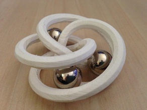 3 turn single torus flexible kinetic art penholder math 3d print model - Mito3D