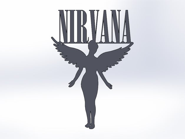 icono de nirvana 2d art 3dmusic rock 3D print model - Mito3D