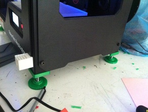 replicator 2 adjustable feet solid insert 3d printer accessories 2x print foot 3d print model - Mito3D