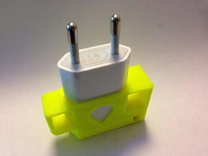 iphone lightning charger clip-on-dock big version mobile apple euro dock 3d print model - Mito3D