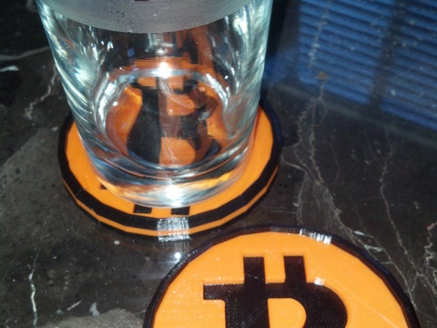bitcoin btc coaster kitchen dining 3D print model - Mito3D