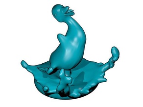 Spritzwasser-Ente Skulpturen Vogel Kunst süße bi niedlichen niedliche Ente Tanz tanzen jradcoolness quack splashy splash 3d print model - Mito3D