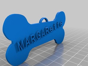 margarette tag de cão animais estimação personalizado 3d print model - Mito3D